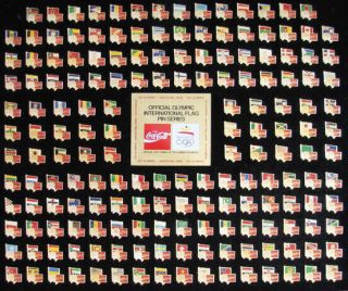 1992 Barcelona Coca - Cola Cobi / Flags Of Nations 172 - Pin Set Pins Only