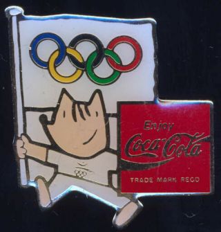 1992 Barcelona Coca - Cola Cobi / Flags of Nations 172 - Pin Set PINS ONLY 2
