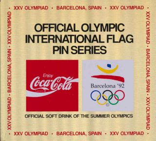 1992 Barcelona Coca - Cola Cobi / Flags of Nations 172 - Pin Set PINS ONLY 7