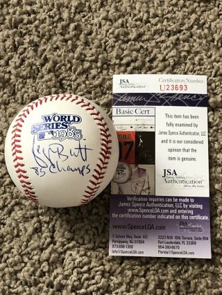 George Brett Autographed Signed 1985 World Series Baseball W/“85 Champs” Ins Jsa