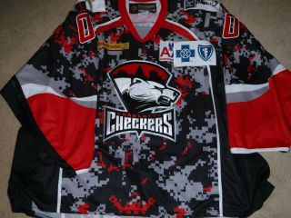 Ahl Charlotte Checkers Authentic Jersey Mascott Chubby Jersey Game Jersey Sz 58