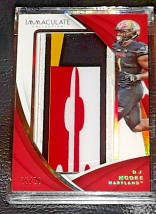 2018 Immaculate D.  J.  Moore Sick 4 Color Maryland Helmet Decal Swatch Rc 
