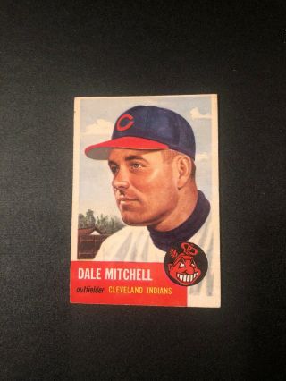 1953 Topps Baseball Card 26 Dale Mitchell Ex,  /exmt