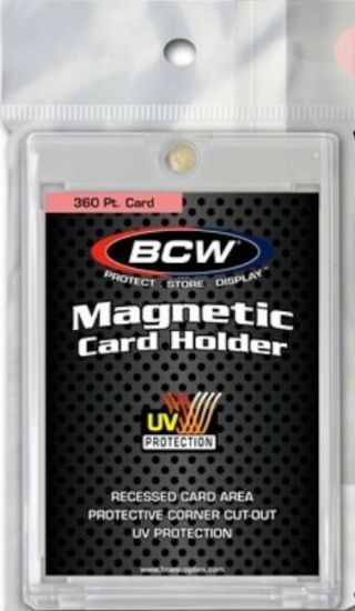 Box / 8 Bcw 360 Point Uv Protected Magnetic Thick Trading Card Holders One Touch