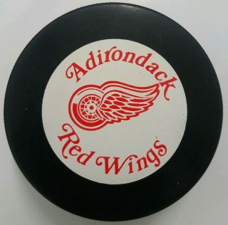 Adirondack Red Wings Ahl Inglasco Made In Canada Official Game Puck Vintage