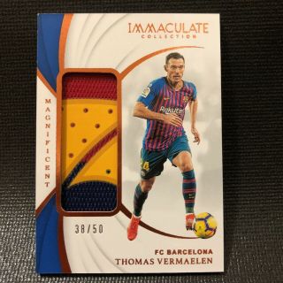Thomas Vermaelen 2018 - 19 Immaculate Magnificent Logo Patch 38/50 - Fc Barcelona