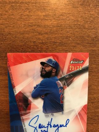 Jason Heyward 2017 Topps Finest Red Refractor Auto FA - JH Chicago Cubs 23/25 2