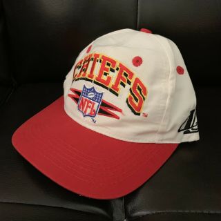 Vintage 90s Kansas City Chiefs Logo Athletic Diamond Script Snapback Hat Nfl