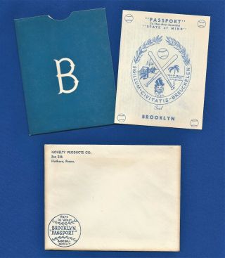 1955 Brooklyn Dodgers Baseball ‘passport’ World Series Champs