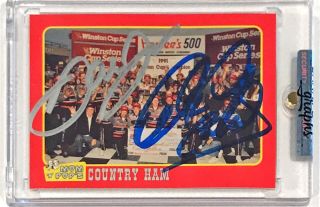 1992 Traks Dale Earnhardt Sr & Dale Earnhardt Jr Dual Signed Trading Card Dg