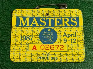 1987 Masters Badge Larry Mize Champion Augusta National Ticket Souvenir