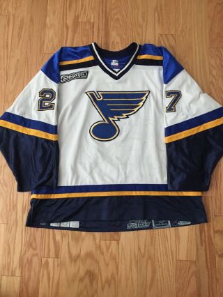 1999 - 2000 St Louis Blues Game Worn Jersey W Nhl 2000 Patch - Terry Yake