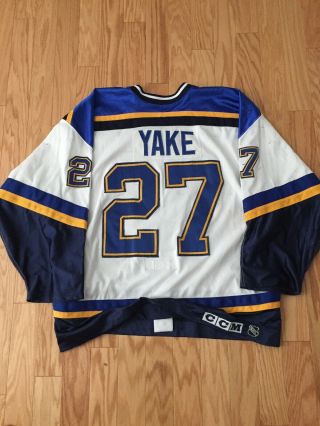 1999 - 2000 St Louis Blues Game Worn Jersey w NHL 2000 patch - Terry Yake 2