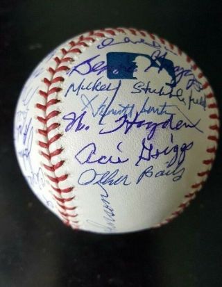 Negro League Reunion Autographed Baseball w/31 Autos w/26 DECEASED Mamie Peanut 3