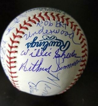 Negro League Reunion Autographed Baseball w/31 Autos w/26 DECEASED Mamie Peanut 5