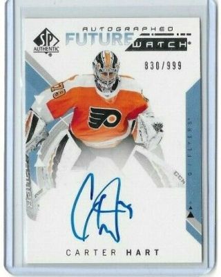 2018 - 19 18 - 19 Carter Hart Sp Authentic Rc Future Watch Auto Ed 830/999