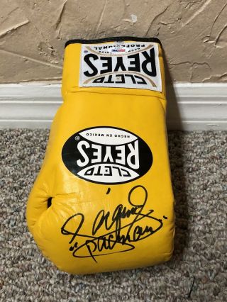 Manny Pacquiao Signed Auto Yellow 8oz Cleto Reyes Pro Fight Boxing Glove Psa
