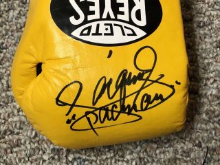 MANNY PACQUIAO SIGNED AUTO YELLOW 8oz CLETO REYES PRO FIGHT BOXING GLOVE PSA 2