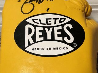 MANNY PACQUIAO SIGNED AUTO YELLOW 8oz CLETO REYES PRO FIGHT BOXING GLOVE PSA 3