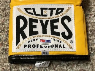 MANNY PACQUIAO SIGNED AUTO YELLOW 8oz CLETO REYES PRO FIGHT BOXING GLOVE PSA 4