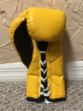 MANNY PACQUIAO SIGNED AUTO YELLOW 8oz CLETO REYES PRO FIGHT BOXING GLOVE PSA 5