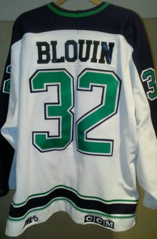 1993 Blouin Game Worn Granby Bisons QMJHL Jersey Memorial Cup patch defunct 2