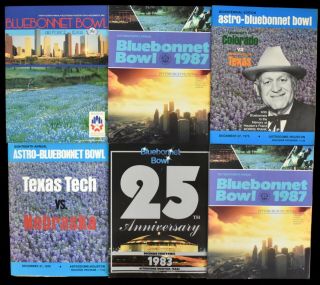 1975 - 85 Astro Blue Bonnet Bowl Football Programs Nebraska Texas Tech (6 Pros)