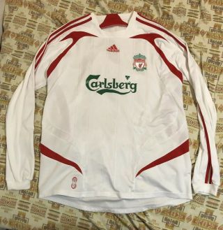 Liverpool Rare Long Sleeve Shirt Jersey Crouch 15 Xl White Soccer Foot Ball