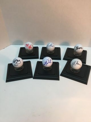 Tiger Woods,  J Spieth,  J Thomas,  B Watson,  R Mcilroy,  J Rose Signed Golf Balls (6)