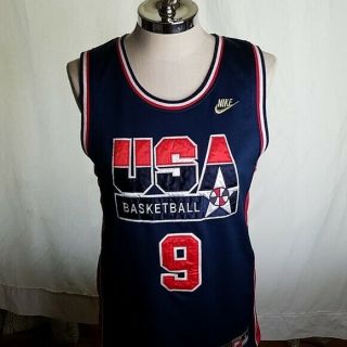 Nike Michael Jordan Olympic Usa Dream Team Jersey Size L Large Mj Chicago Bulls