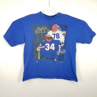 Vintage Buffalo Bills T Shirt Large L Blue Nutmeg Mills Single Stitch 1994 Ss