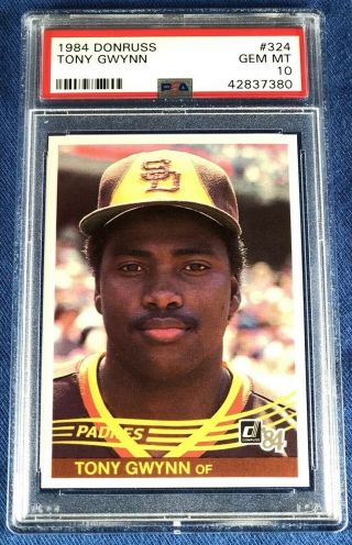 1984 Donruss Tony Gwynn San Diego Padres 324 Baseball Card Graded Psa 10