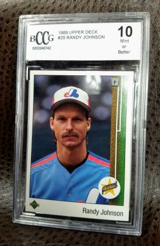 1989 Upper Deck Randy Johnson Card 25 Montreal Expos Baseball Bccg 10