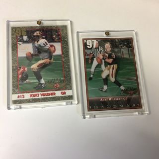 1996 And 1997 Iowa Barnstormers Team - Issued Afl Arena Football Kurt Warner Cards