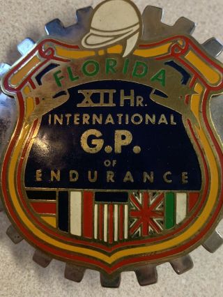 Racing Florida 12 Hours International Grand Prix Of Endurance Car Badge