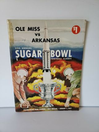 1963 Sugarbowl Ole Miss Vs Arkansas Jerry Jones Jimmy Johnson Barry Switzer Prog