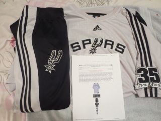 San Antonio Spurs Game Warmup & Pants Brent Barry 07 - 08 With Loa Champ Year