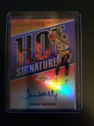 2018 Panini Nba Hoops Hot Signatures Hs - Jwt James Worthy Los Angeles Lakers Auto