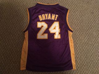 Los Angeles Lakers Adidas Kobe Bryant 24 Youth Medium Jersey 3