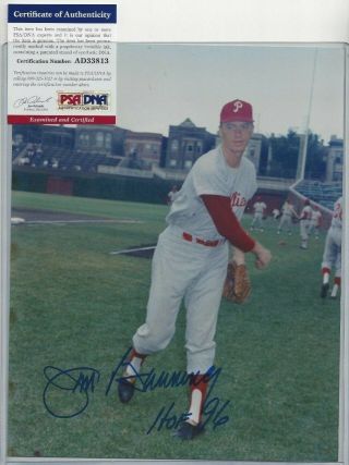 Jim Bunning Philadelphia Phillies Baseball Autographed Brace 8x10 Photo Psa