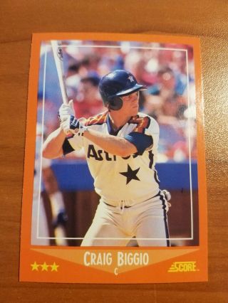 1988 Score Craig Biggio Rookie Card 103t Astros Rpjh99