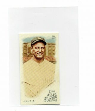 Lou Gehrig 2019 Topps Allen & Ginter Rip Mini 377 Ext Sp Rip Card Yankees