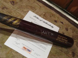 Josh Harrison Autographed Game Marucci Baseball Bat PSA Certified 4