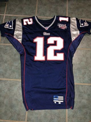 2001 Adidas Authentic Tom Brady Team Game Issued England Patriots Jersey 46