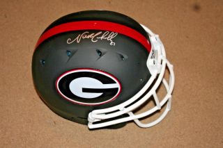 Nick Chubb Georgia Bulldogs Signed Custom Full Size Helmet Radtke Hologram