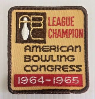 Vintage 1964 - 1965 American Bowling Congress League Champion Patch