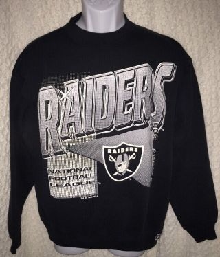1992 Vintage Los Angeles Raiders Sweatshirt Size Adult Medium By Logo 7