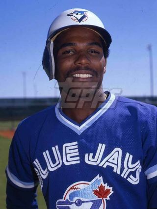 1987 Topps Baseball Card Final Color Negative Manny Lee Blue Jays