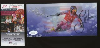 Lindsey Vonn Olympic Skier Signed Promo Card Auto Autograph Jsa