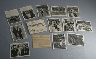 Unusual 1936 Olympics Card Set (12) In Orig.  Box Featuring Jesse Owens